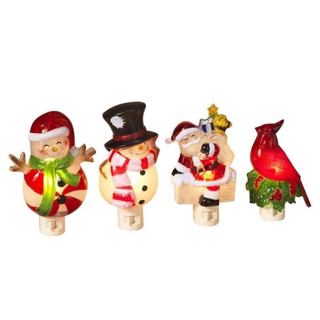 L & L Gerson Assorted Snowman/Santa/Cardinal/Peppermint Indoor Christmas Decor 2303390